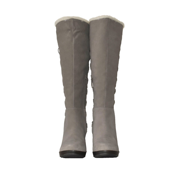 C0 NEW COLE HAAN AIR TALI Greige Suede Waterproof Tall Shearling Boots Size 9B - Picture 4 of 10